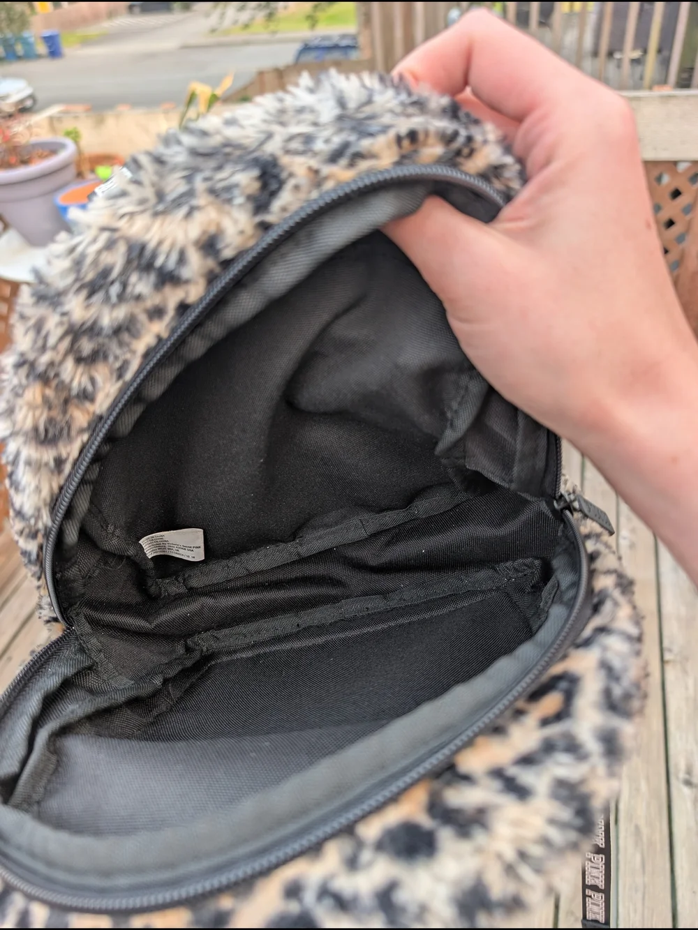 PINK Victoria's Secret Gray Mini Backpack Interior Tag